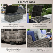 Pending - Aosom Outsunny 6 Pieces Wicker Rattan Patio Furniture Set - Available in 4 Colours