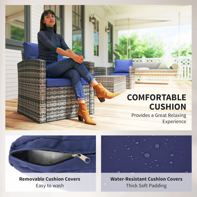 Pending - Aosom Outsunny 6 Pieces Wicker Rattan Patio Furniture Set - Available in 4 Colours