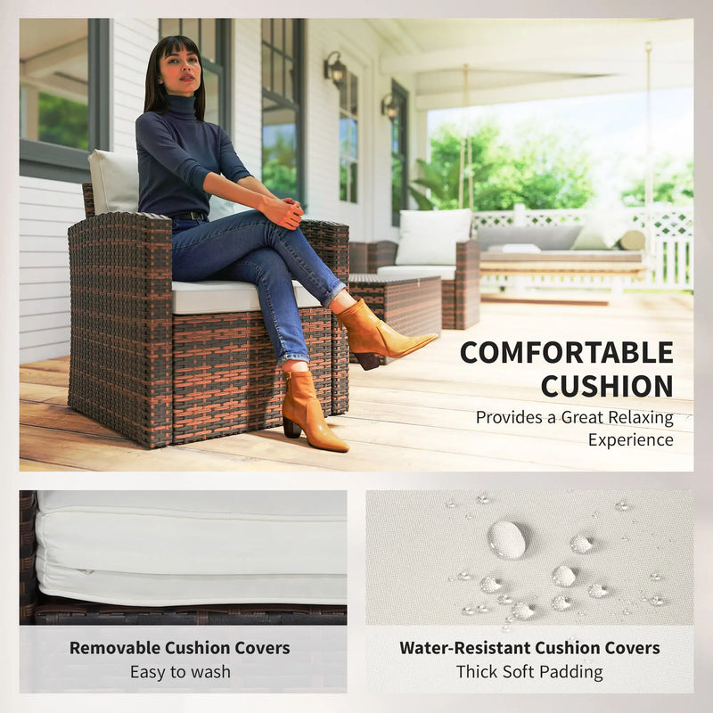 Pending - Aosom Outsunny 6 Pieces Wicker Rattan Patio Furniture Set - Available in 4 Colours