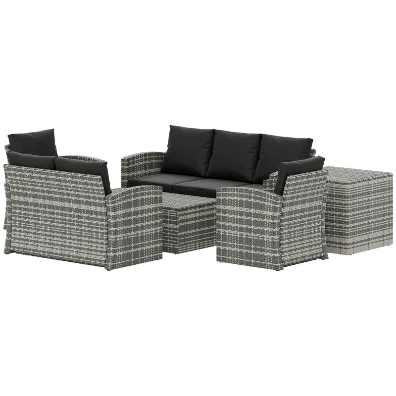 Pending - Aosom Outsunny 6 Pieces Wicker Rattan Patio Furniture Set - Available in 4 Colours