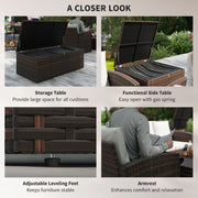 Pending - Aosom Outsunny 6 Pieces Wicker Rattan Patio Furniture Set - Available in 4 Colours