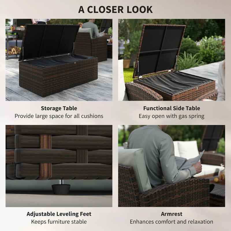 Pending - Aosom Outsunny 6 Pieces Wicker Rattan Patio Furniture Set - Available in 4 Colours