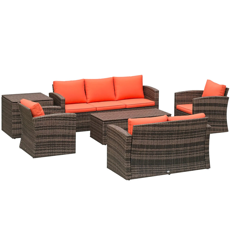 Pending - Aosom Outsunny 6 Pieces Wicker Rattan Patio Furniture Set - Available in 4 Colours