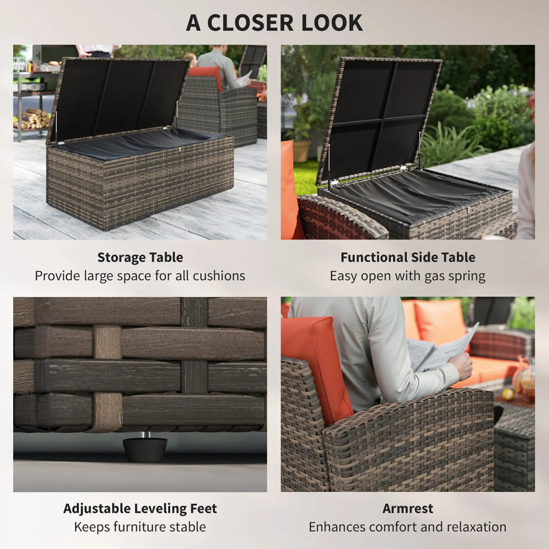 Pending - Aosom Outsunny 6 Pieces Wicker Rattan Patio Furniture Set - Available in 4 Colours