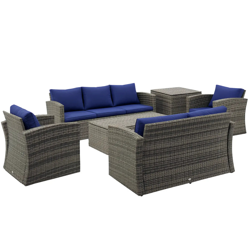 Pending - Aosom Outsunny 6 Pieces Wicker Rattan Patio Furniture Set - Available in 4 Colours