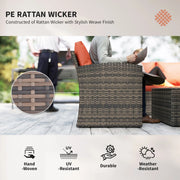Pending - Aosom Outsunny 6 Pieces Wicker Rattan Patio Furniture Set - Available in 4 Colours