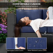 Pending - Aosom Outsunny Deluxe 3 Seat Rattan Wicker Patio Sofa with Cushion - Available in 3 Colours