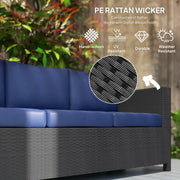 Pending - Aosom Outsunny Deluxe 3 Seat Rattan Wicker Patio Sofa with Cushion - Available in 3 Colours
