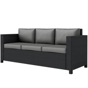 Pending - Aosom Outsunny Deluxe 3 Seat Rattan Wicker Patio Sofa with Cushion - Available in 3 Colours