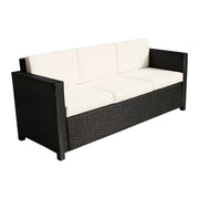Pending - Aosom Outsunny Deluxe 3 Seat Rattan Wicker Patio Sofa with Cushion - Available in 3 Colours