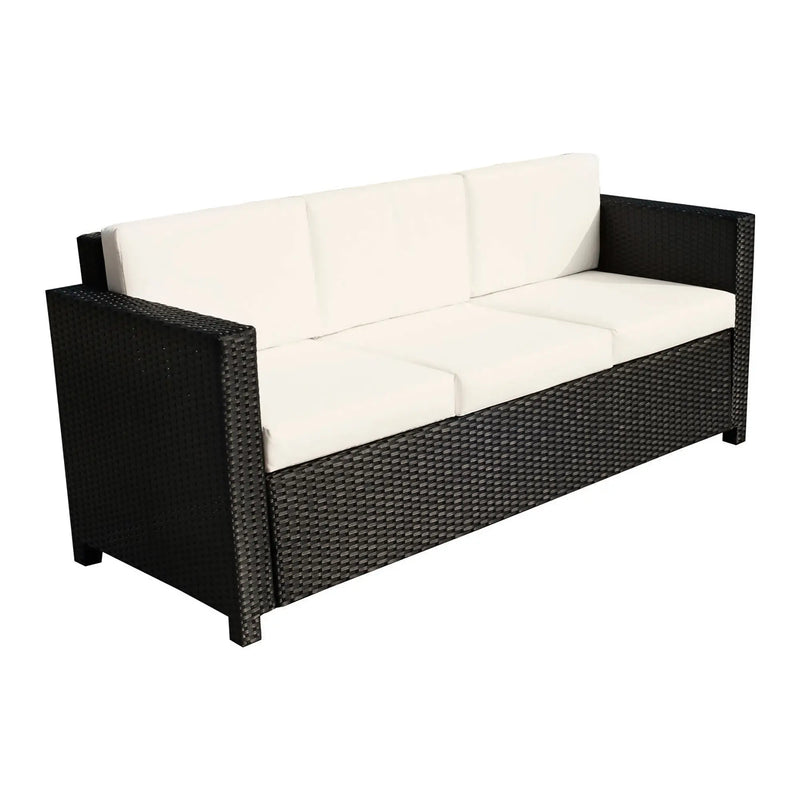 Pending - Aosom Outsunny Deluxe 3 Seat Rattan Wicker Patio Sofa with Cushion - Available in 3 Colours