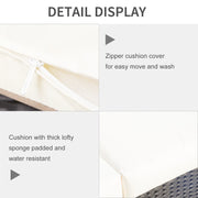 Pending - Aosom Outsunny Deluxe 3 Seat Rattan Wicker Patio Sofa with Cushion - Available in 3 Colours