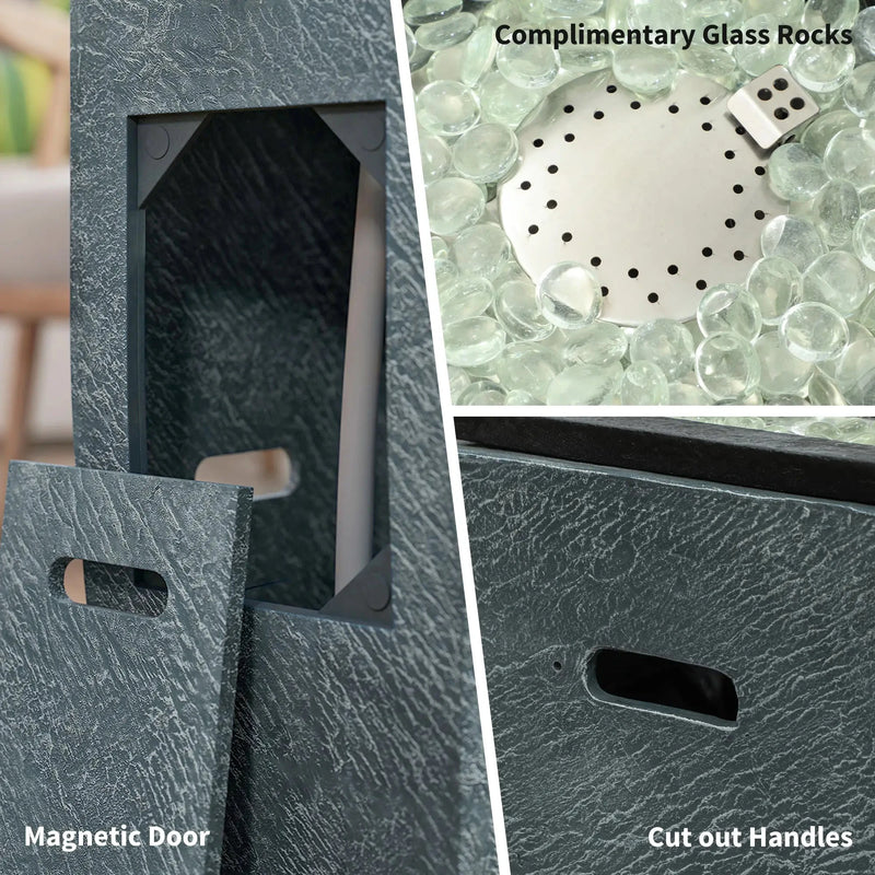 Pending - Aosom Outsunny Propane Fire Pit Table with Fountain in 15 in 000 Btu Outdoor Gas Fire Table with Led Light Adjustable Water Flow in Fire Fountain Water Feature with Decorative Glass Rocks in Grey