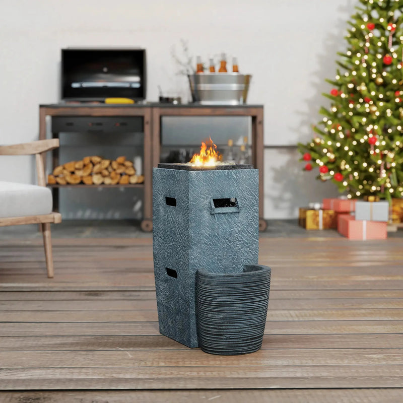 Pending - Aosom Outsunny Propane Fire Pit Table with Fountain in 15 in 000 Btu Outdoor Gas Fire Table with Led Light Adjustable Water Flow in Fire Fountain Water Feature with Decorative Glass Rocks in Grey