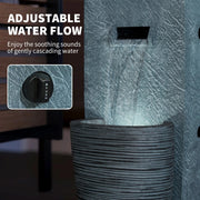 Pending - Aosom Outsunny Propane Fire Pit Table with Fountain in 15 in 000 Btu Outdoor Gas Fire Table with Led Light Adjustable Water Flow in Fire Fountain Water Feature with Decorative Glass Rocks in Grey