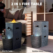 Pending - Aosom Outsunny Propane Fire Pit Table with Fountain in 15 in 000 Btu Outdoor Gas Fire Table with Led Light Adjustable Water Flow in Fire Fountain Water Feature with Decorative Glass Rocks in Grey