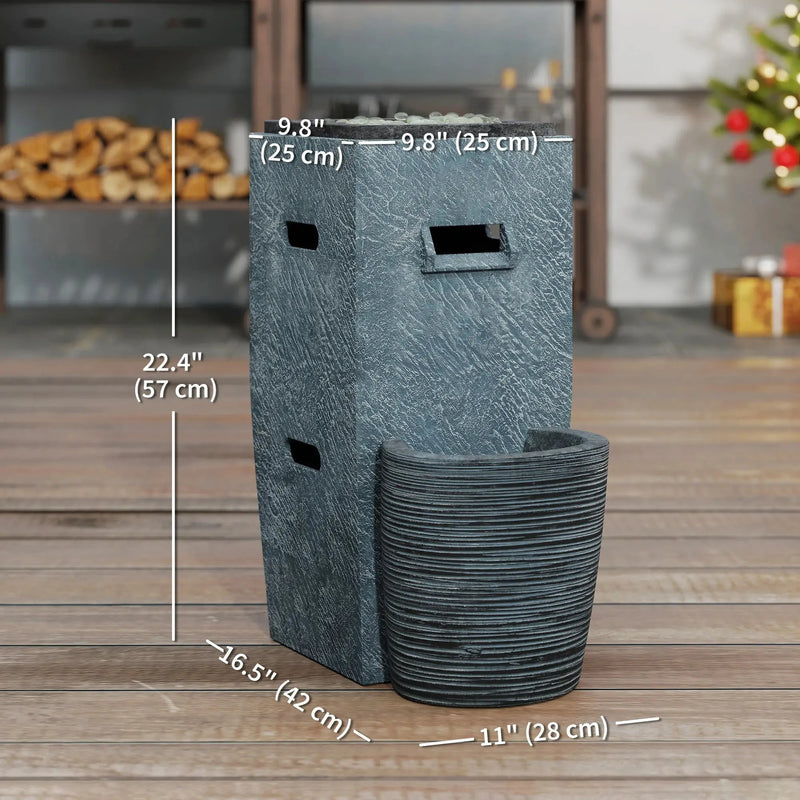 Pending - Aosom Outsunny Propane Fire Pit Table with Fountain in 15 in 000 Btu Outdoor Gas Fire Table with Led Light Adjustable Water Flow in Fire Fountain Water Feature with Decorative Glass Rocks in Grey