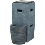 Pending - Aosom Outsunny Propane Fire Pit Table with Fountain in 15 in 000 Btu Outdoor Gas Fire Table with Led Light Adjustable Water Flow in Fire Fountain Water Feature with Decorative Glass Rocks in Grey