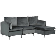 Pending - Aosom Sectional Sofa Homcom Convertible Sectional Sofa Couch in Modern L-Shaped Couch in 3 Seater Sofa with Reversible Ottoman For Living Room in Apartment in Small Space in Grey