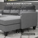 Pending - Aosom Sectional Sofa Homcom L-Shaped Sofa 3 Seater Couch with Switchable Ottoman, Corner Sofa with Thick Padded Cushion - Available in 2 Colours