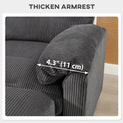 Pending - Aosom Sectional Sofa HOMCOM Modular Corduroy Sectional Sofa in Charcoal Grey