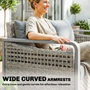 Pending - Aosom Sofa Rattan Wicker 3-Seater Sofa with Cushions in Grey