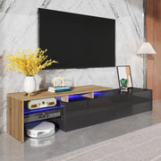 Pending - Aosom TV Stand Modern TV Stand with Glass Shelves and LED Lighting - Available in 3 Colours