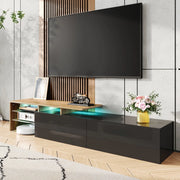 Pending - Aosom TV Stand Modern TV Stand with Glass Shelves and LED Lighting - Available in 3 Colours