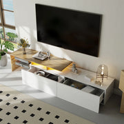 Pending - Aosom TV Stand Modern TV Stand with Glass Shelves and LED Lighting - Available in 3 Colours