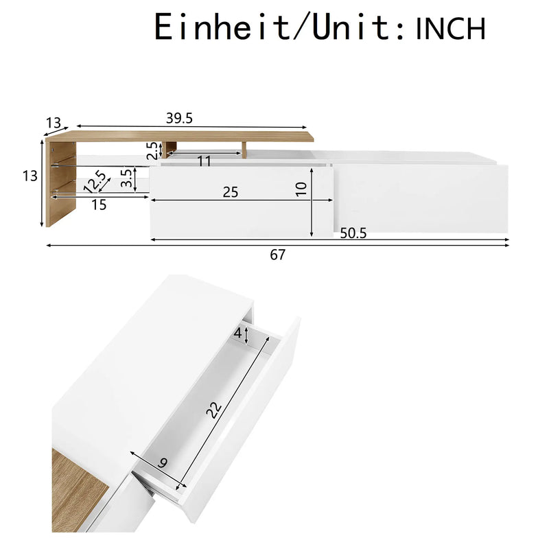 Pending - Aosom TV Stand Modern TV Stand with Glass Shelves and LED Lighting - Available in 3 Colours