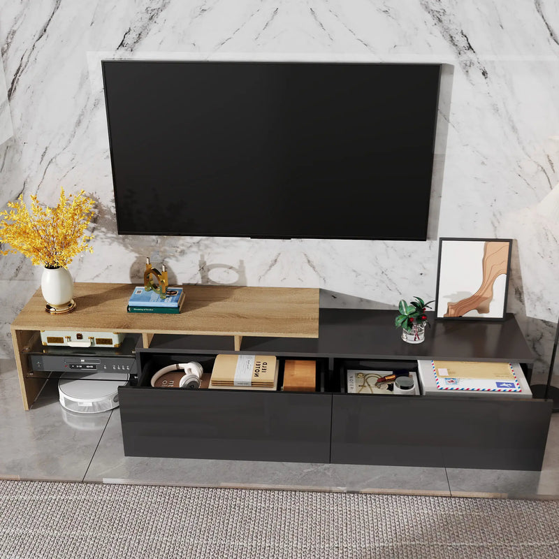 Pending - Aosom TV Stand Modern TV Stand with Glass Shelves and LED Lighting - Available in 3 Colours