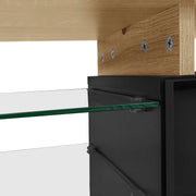 Pending - Aosom TV Stand Modern TV Stand with Glass Shelves and LED Lighting - Available in 3 Colours
