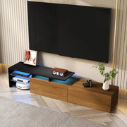 Pending - Aosom TV Stand Modern TV Stand with Glass Shelves and LED Lighting - Available in 3 Colours