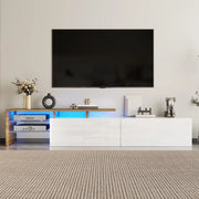 Pending - Aosom TV Stand Modern TV Stand with Glass Shelves and LED Lighting - Available in 3 Colours