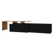 Pending - Aosom TV Stand Modern TV Stand with Glass Shelves and LED Lighting - Available in 3 Colours