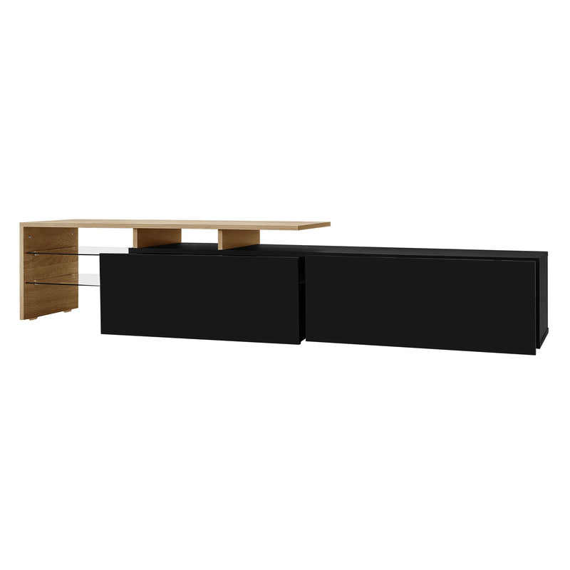 Pending - Aosom TV Stand Modern TV Stand with Glass Shelves and LED Lighting - Available in 3 Colours