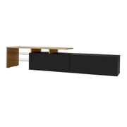 Pending - Aosom TV Stand Modern TV Stand with Glass Shelves and LED Lighting - Available in 3 Colours