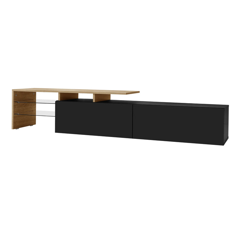 Pending - Aosom TV Stand Modern TV Stand with Glass Shelves and LED Lighting - Available in 3 Colours
