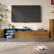 Pending - Aosom TV Stand Modern TV Stand with Glass Shelves and LED Lighting - Available in 3 Colours