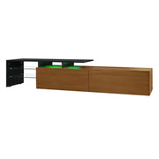Pending - Aosom TV Stand Modern TV Stand with Glass Shelves and LED Lighting - Available in 3 Colours
