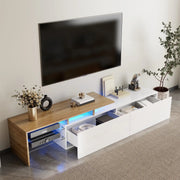 Pending - Aosom TV Stand Modern TV Stand with Glass Shelves and LED Lighting - Available in 3 Colours
