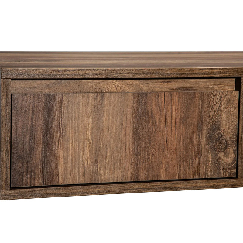 Pending - Aosom Wood Grain Coffee Table with Handleless Drawer in Grey