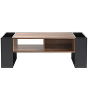 Pending - Aosom Wood Grain Coffee Table with Handleless Drawer in Grey