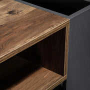 Pending - Aosom Wood Grain Coffee Table with Handleless Drawer in Grey