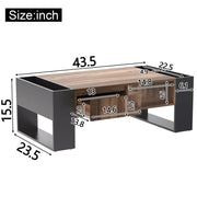 Pending - Aosom Wood Grain Coffee Table with Handleless Drawer in Grey
