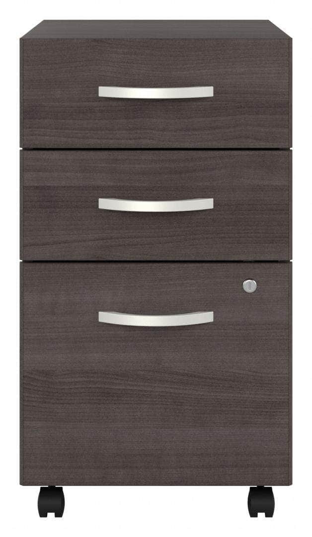 Pending - Bestar File Cabinet Storm Grey Zaniah 3 Drawer Mobile File Cabinet - Available in 3 Colours