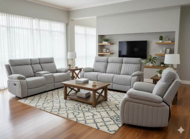 Pending - Brassex Inc. 3-Piece Recliner Set in Stone