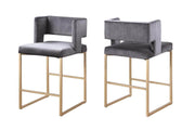 Pending - Brassex Inc. Bar Stool Grey Anthony Bar Stool, Set of 2 - Available in 2 Colours