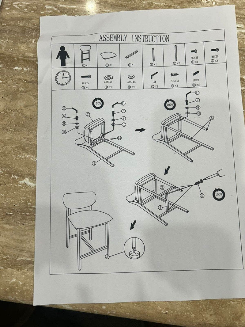 Pending - Brassex Inc. Counter Stool Durana Counter Stool in Set of 2 in Cream