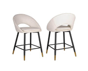 Pending - Brassex Inc. Counter Stool White Mila Counter Stool, Set of 2 - Available in 3 Colours